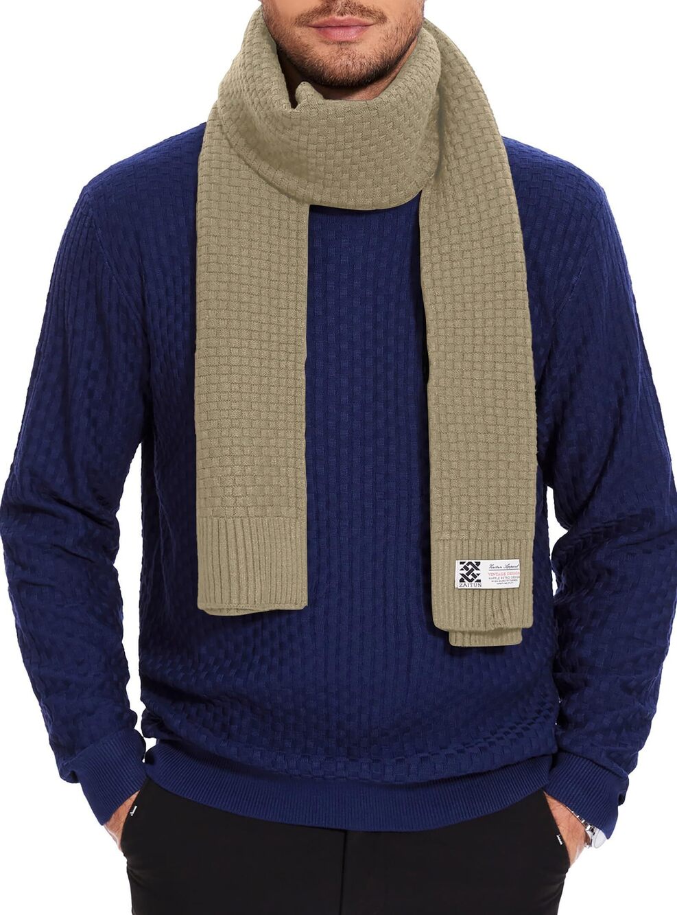 4787 Winter Scarf Soft Warm Waffle knitted Classic Fashion Cold Weather